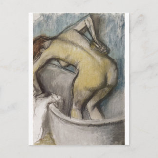 Edgar Degas - Bath Woman Supporting Back 1887 Postcard