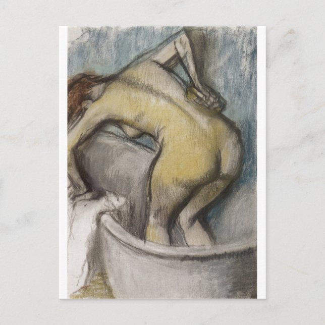Edgar Degas - Bath Woman Supporting Back 1887 Postcard (Front)