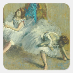 Edgar Degas Before the Ballet, 1890-1892 Square Sticker