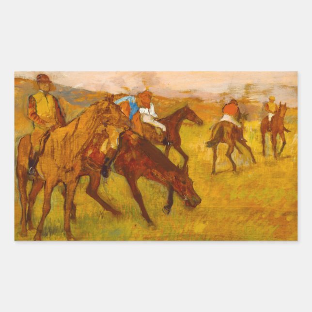 Edgar Degas Before the Race Rectangular Sticker (Front)