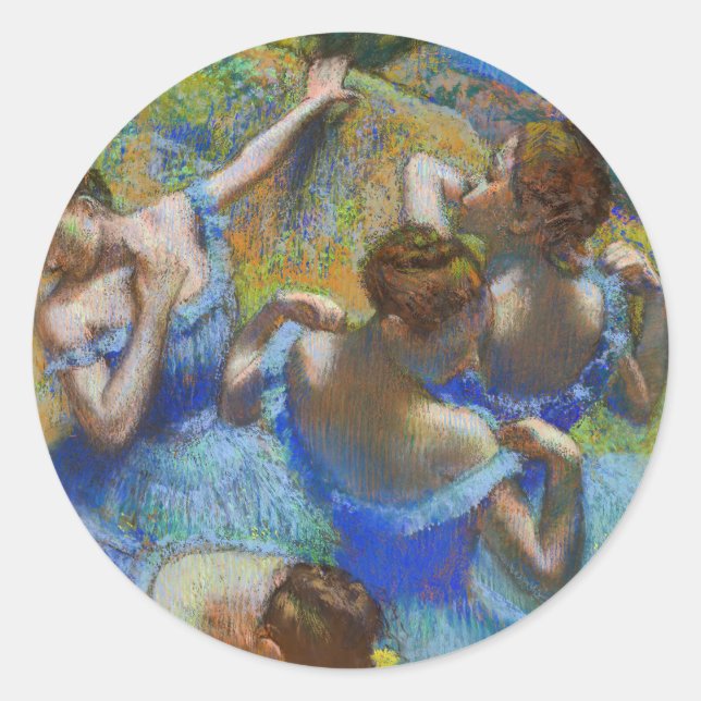 Edgar Degas - Blue Dancers Classic Round Sticker (Front)