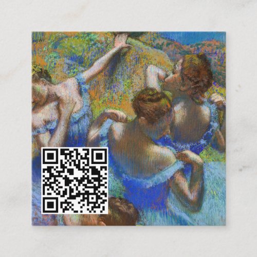 Edgar Degas _ Blue Dancers _ QR Code Square Business Card