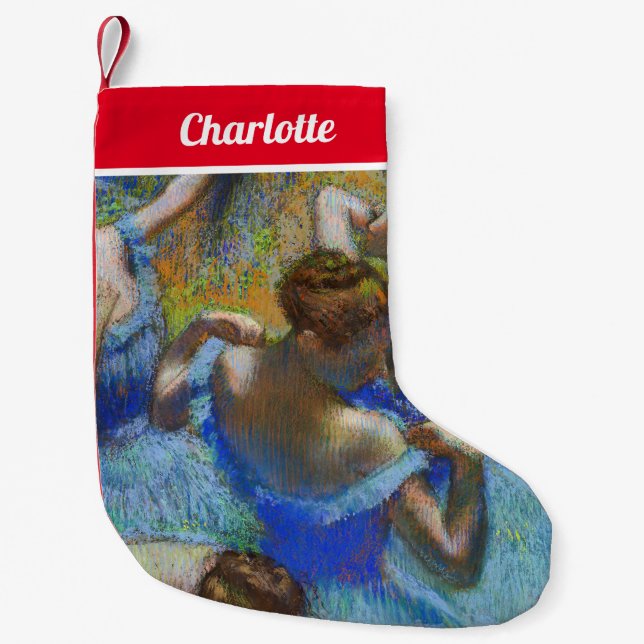 Edgar Degas - Blue Dancers Small Christmas Stocking (Front)