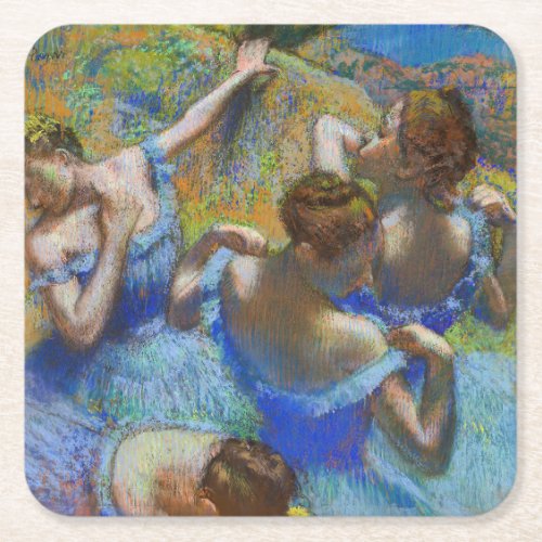 Edgar Degas _ Blue Dancers Square Paper Coaster