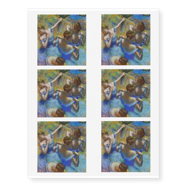 Edgar Degas - Blue Dancers Temporary Tattoos (Front)
