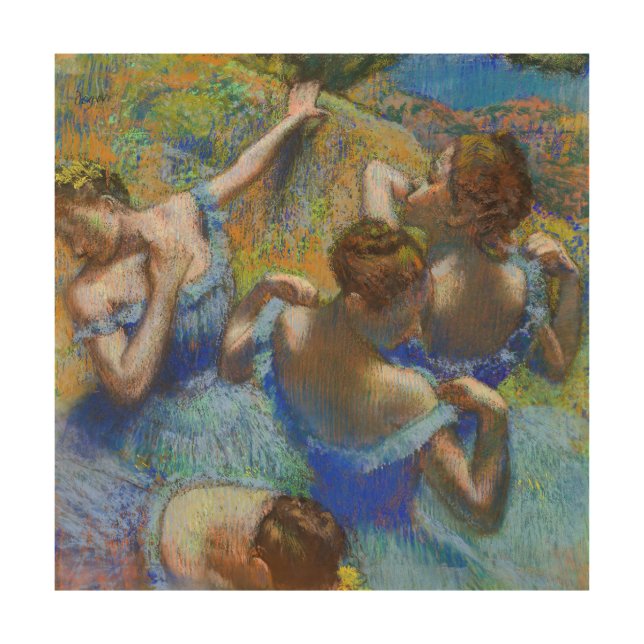 Edgar Degas - Blue Dancers Wood Wall Art (Front)