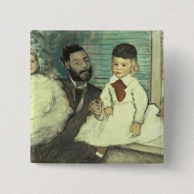 Edgar Degas | Comte Le Pic and his Sons Pinback Button (Front)
