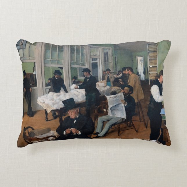 Edgar Degas - Cotton Office in New Orleans Accent Pillow (Front)