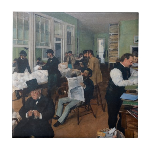 Edgar Degas - Cotton Office in New Orleans Ceramic Tile (Front)
