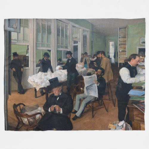 Edgar Degas _ Cotton Office in New Orleans Fleece Blanket