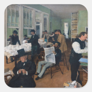 Edgar Degas - Cotton Office in New Orleans Square Sticker