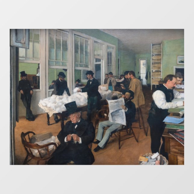 Edgar Degas - Cotton Office in New Orleans Wall Decal (Front)
