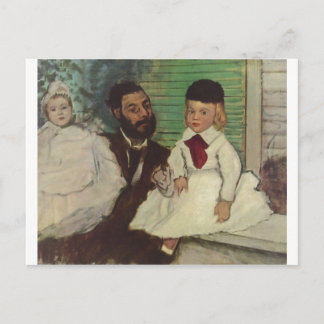 Edgar Degas - Count Lepic & his Daughters 1870 oil Postcard