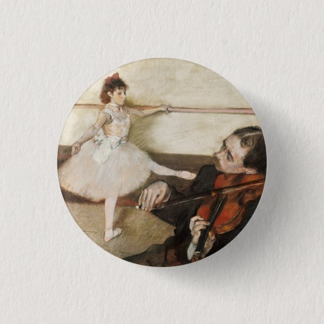 Edgar Degas. Dance lesson. Vintage impressionism Button (Front)
