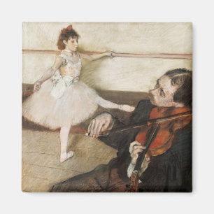 Edgar Degas Dance lesson. Vintage impressionism Magnet