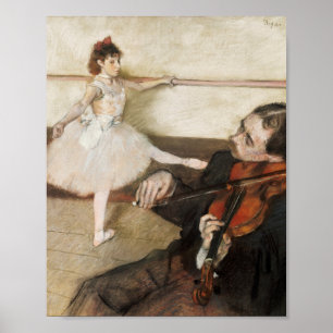 Edgar Degas. Dance lesson. Vintage impressionism Poster