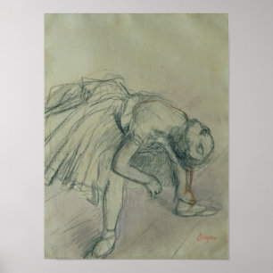 Edgar Degas Dancer Fixing her Slipper, c.1865 Poster