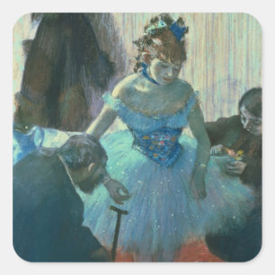 Edgar Degas Dancer in her dressing room Square Sticker