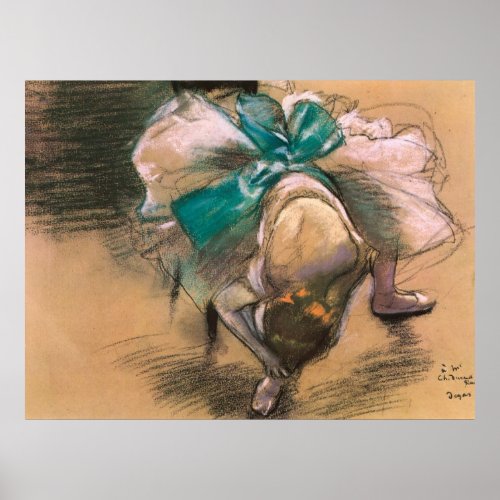 Edgar Degas Dancer Tying Her Shoe Ribbons Poster