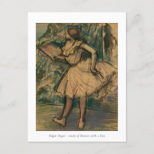 Edgar Degas Dancer with a Fan in Pastels Postcard