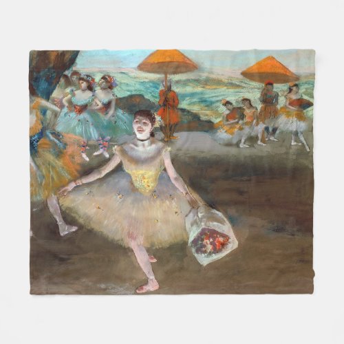 Edgar Degas _ Dancer with Bouquet Bowing on Stage Fleece Blanket