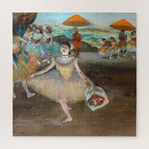 Edgar Degas _ Dancer with Bouquet Bowing on Stage Jigsaw Puzzle