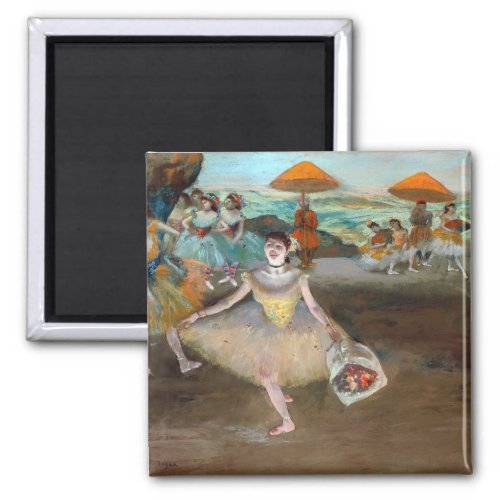 Edgar Degas _ Dancer with Bouquet Bowing on Stage Magnet