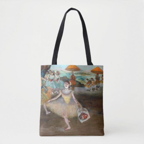 Edgar Degas _ Dancer with Bouquet Bowing on Stage Tote Bag