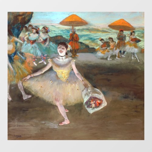 Edgar Degas _ Dancer with Bouquet Bowing on Stage Window Cling