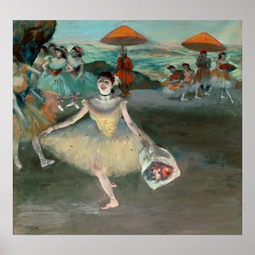 Edgar Degas  Dancer with bouquet curtseying Poster