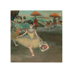 Edgar Degas Dancer with bouquet, curtseying Wood Wall Art