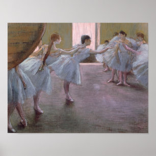 Edgar Degas Dancers at Rehearsal, 1875-1877 Poster