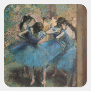 Edgar Degas Dancers in blue, 1890 Square Sticker