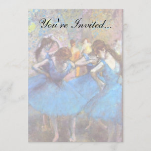 Edgar Degas - Dancers In Blue - Ballet Dance Lover Invitation