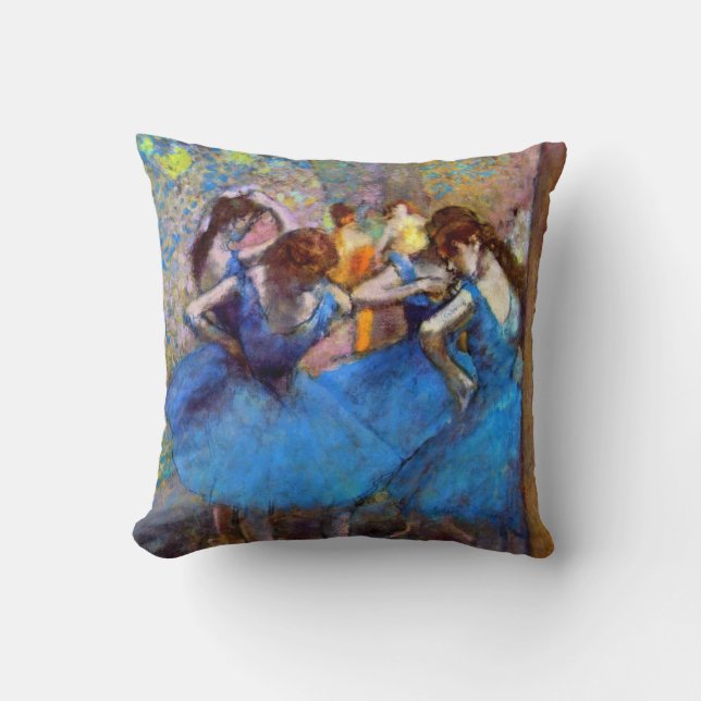 Edgar Degas - Dancers In Blue - Ballet Dance Lover Throw Pillow (Front)