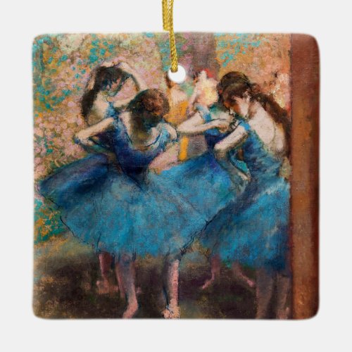 Edgar Degas _ Dancers in blue Ceramic Ornament
