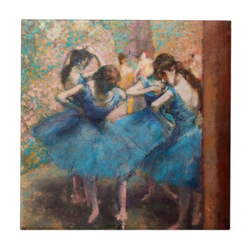 Edgar Degas _ Dancers in blue Ceramic Tile