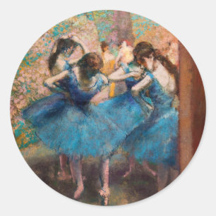 Edgar Degas - Dancers in blue Classic Round Sticker