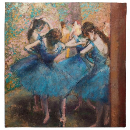 Edgar Degas _ Dancers in blue Cloth Napkin