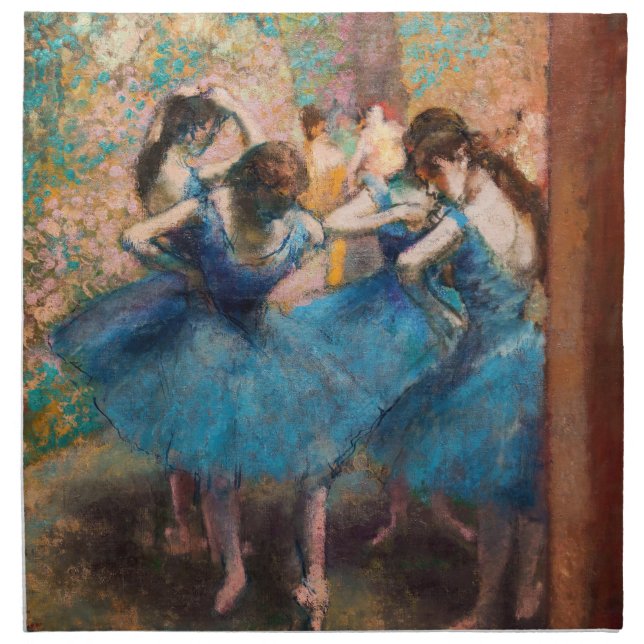 Edgar Degas - Dancers in blue Cloth Napkin (Front)