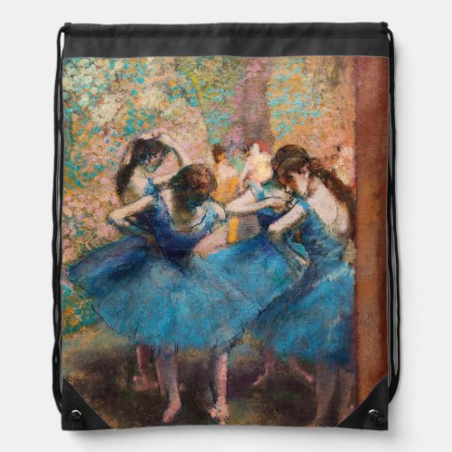 Edgar Degas _ Dancers in blue Drawstring Bag