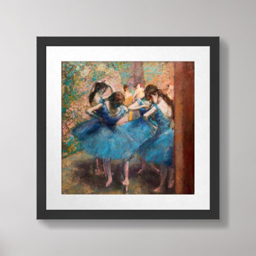 Edgar Degas _ Dancers in blue Framed Art