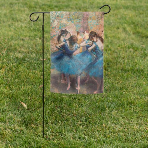 Edgar Degas _ Dancers in blue Garden Flag