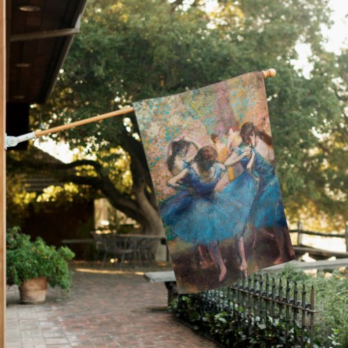 Edgar Degas _ Dancers in blue House Flag