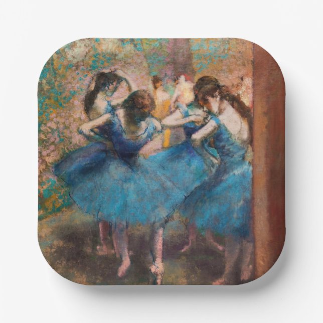 Edgar Degas - Dancers in blue Paper Plates (Front)