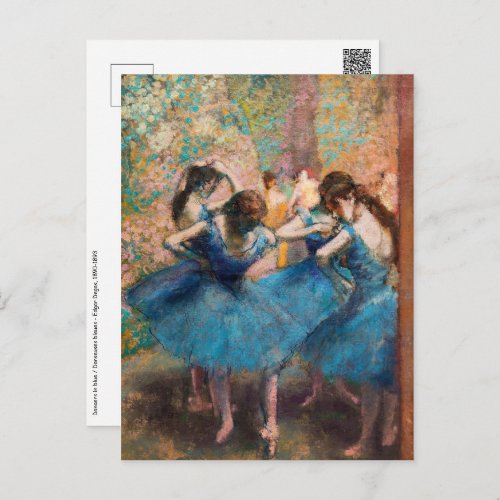 Edgar Degas _ Dancers in blue Postcard