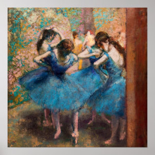 Edgar Degas - Dancers in blue Poster