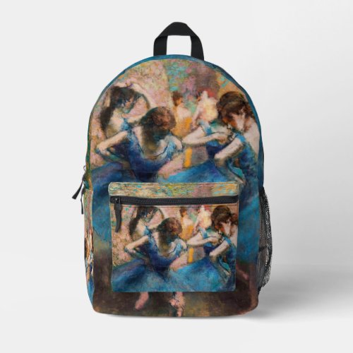 Edgar Degas _ Dancers in blue Printed Backpack