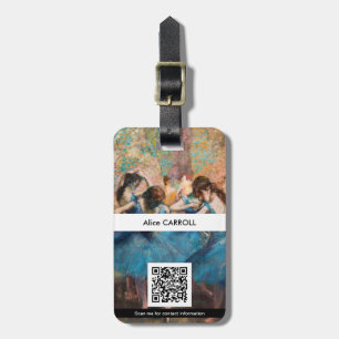 Edgar Degas - Dancers in blue - QR Code Luggage Tag