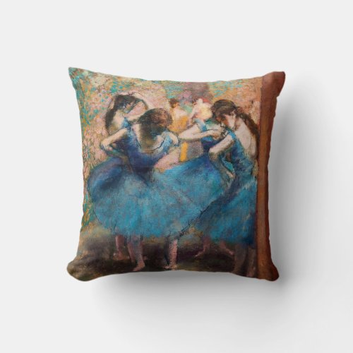 Edgar Degas _ Dancers in blue Throw Pillow